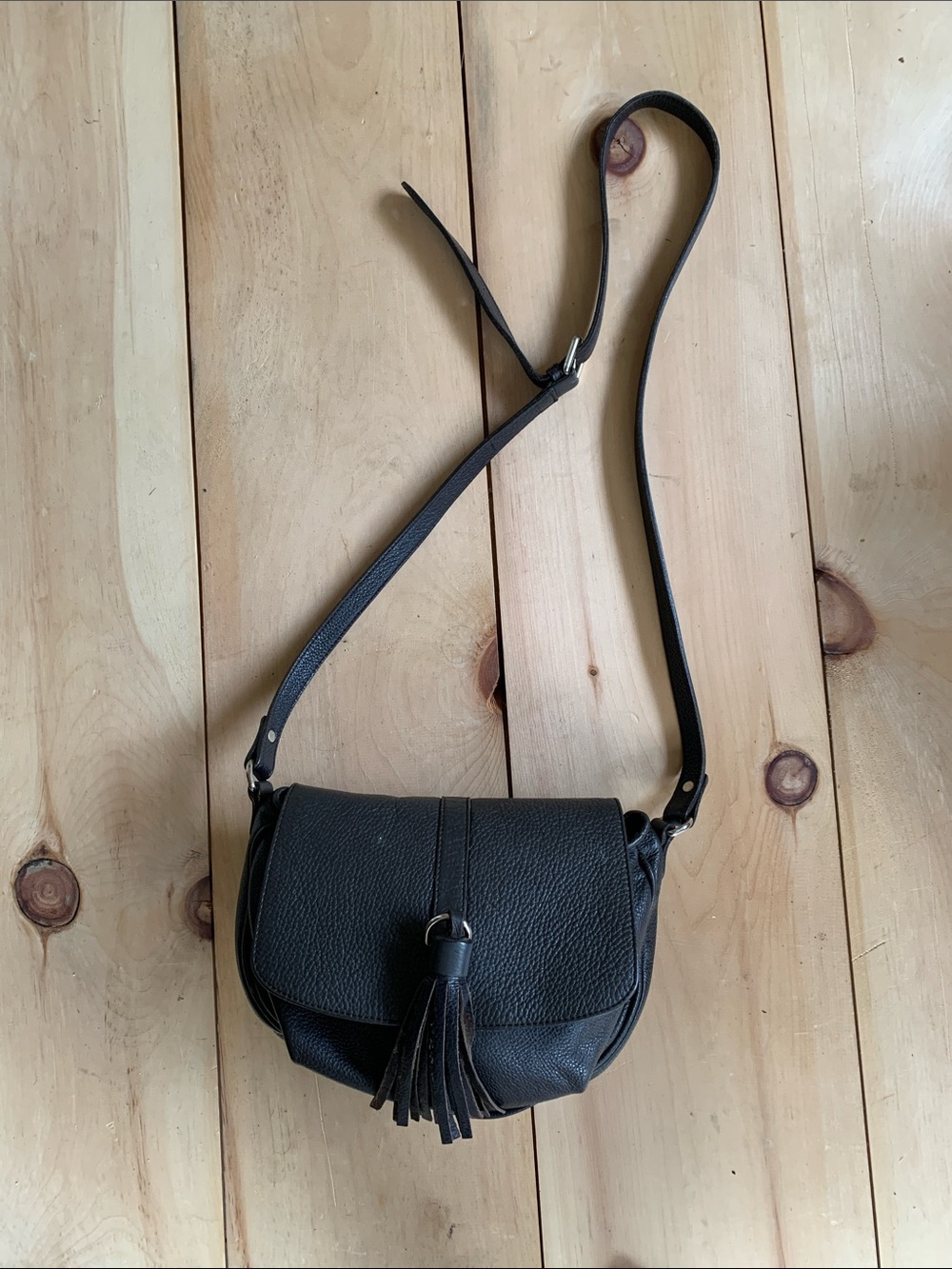 Massimo Dutti Brown Tassel Crossbody Bag